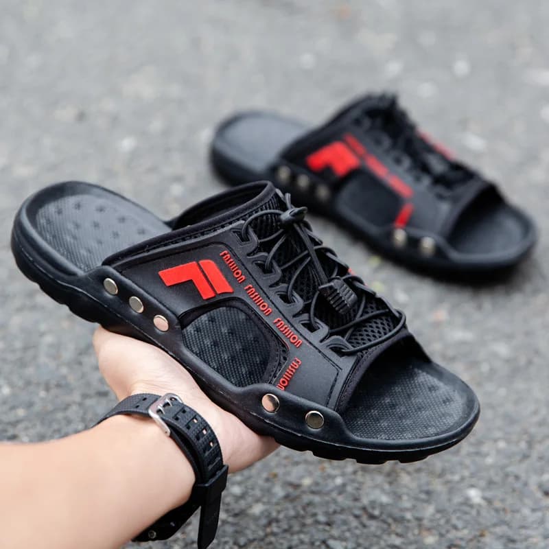 EVA new men's sandals summer dual-purpose driving slippers leather lazy shoes trendy breathable beach