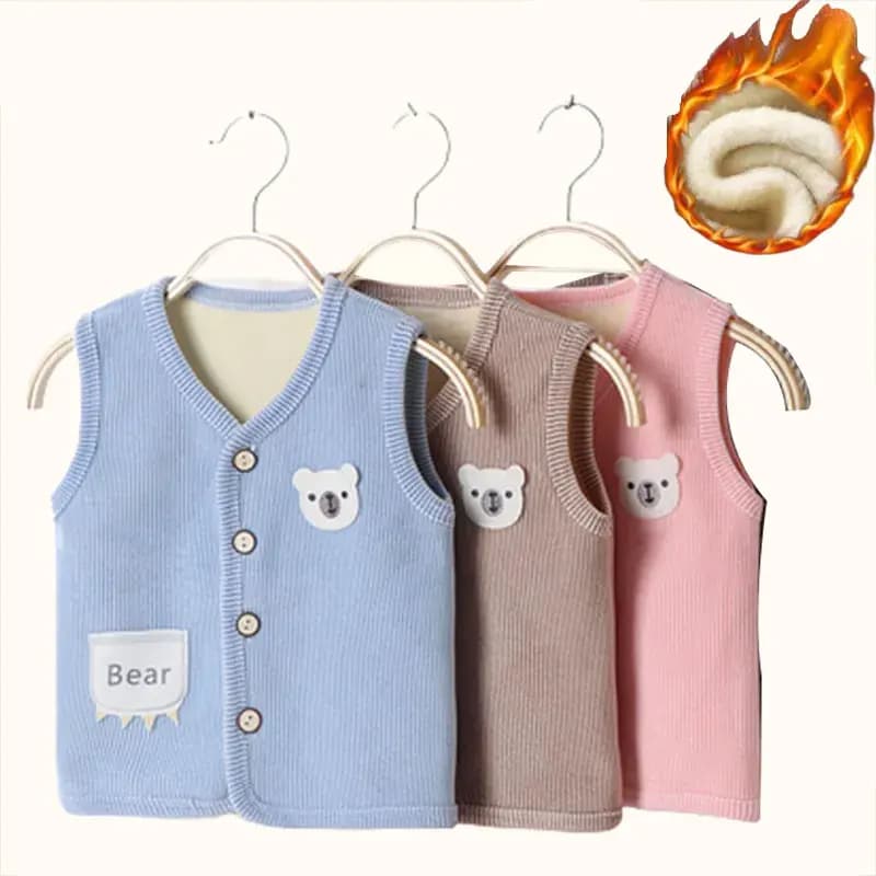 Abbigliamento per bambini Gilet Gilet per bambini Ragazzo Ragazza Addensare fodera in velluto Mantieni calde giacche Gilet Abbigliamento per bambini Autunno Inverno
