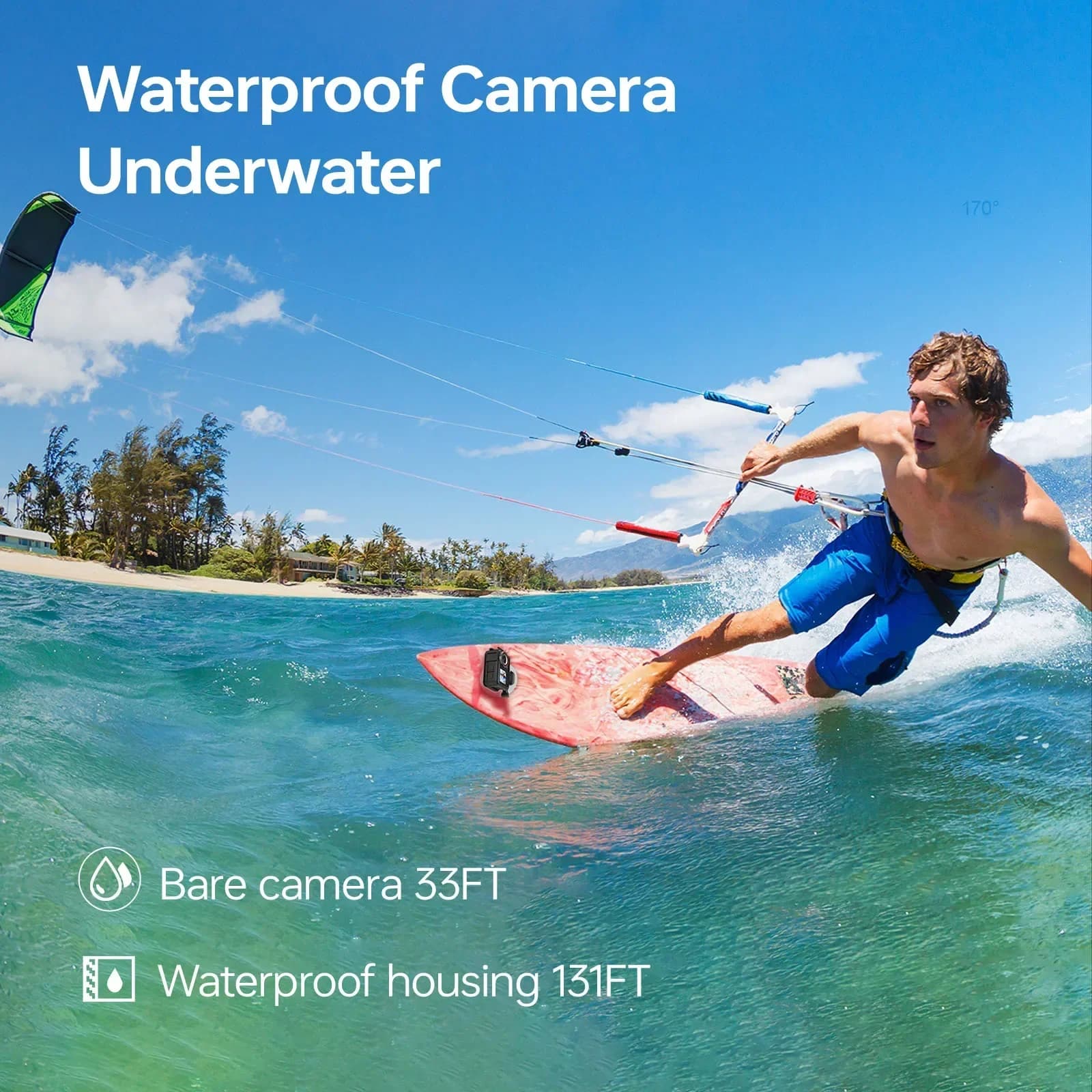 New Sport Camera Waterproof Wireless 60Fps, Digital Camera WiFi 1080P Dual 180° for Moto