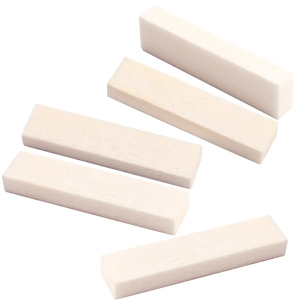 Set di 5 Pezzi in Osso Naturale per Sella e Capotasto di Chitarra, Ricambio Fai-da-Te per Chitarra Acustica, Ukulele, Banjo 39x9x5mm, Migliora il Tono