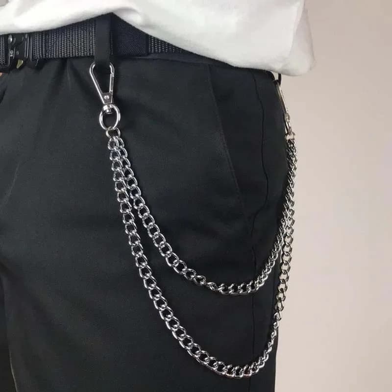 Women's Double Layer Pants Chain New Party Jewelry Accessories with Life Chain for Silver Hip Hop jeans