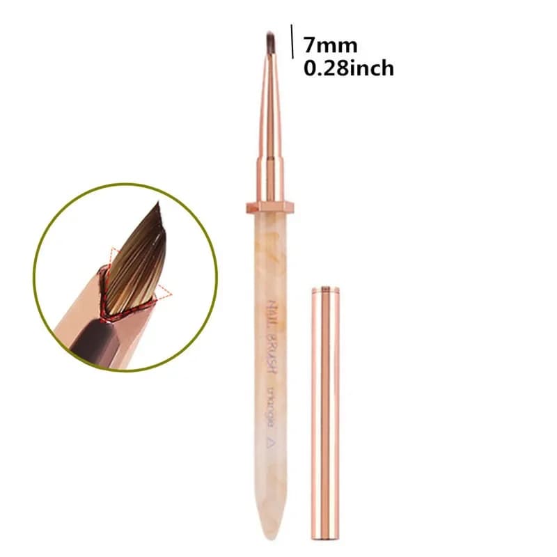 Pennello per unghie triangolare a petalo 4 stili Pennello per fodera per nail art in acrilico Strisce Griglia Pittura floreale Penna da disegno Strumenti per manicure
