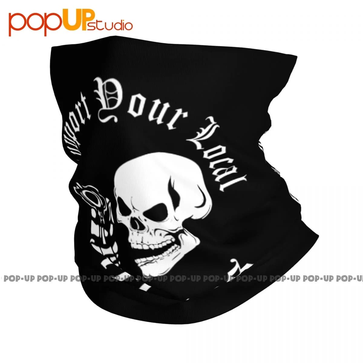 S Supporta i tuoi fuorilegge locali Biker Moto Mc Skull Neck Gaiter Bandana Sciarpa Maschera per il viso