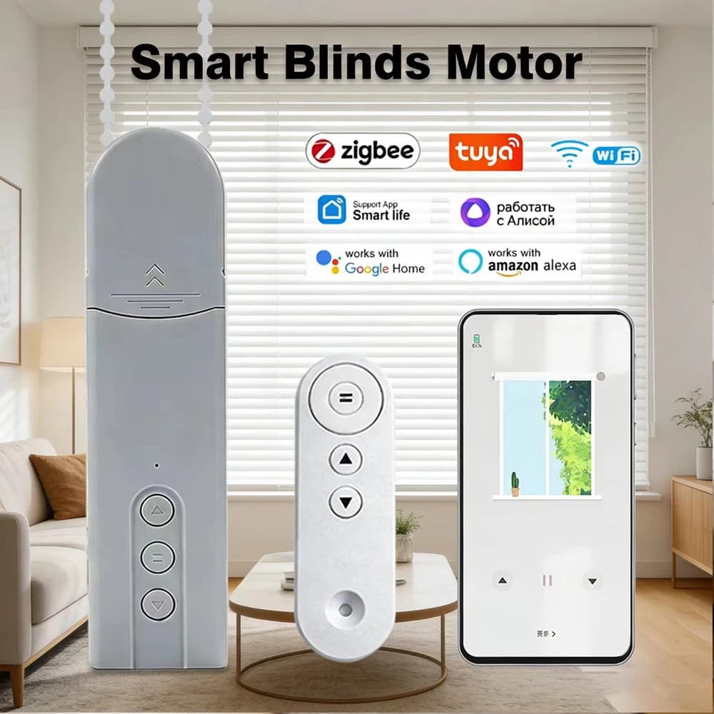 Motore per Tapparelle Elettriche Automatiche Tuya Wifi Zigbee, Controllo App, Compatibile con Alexa e Google Assistant