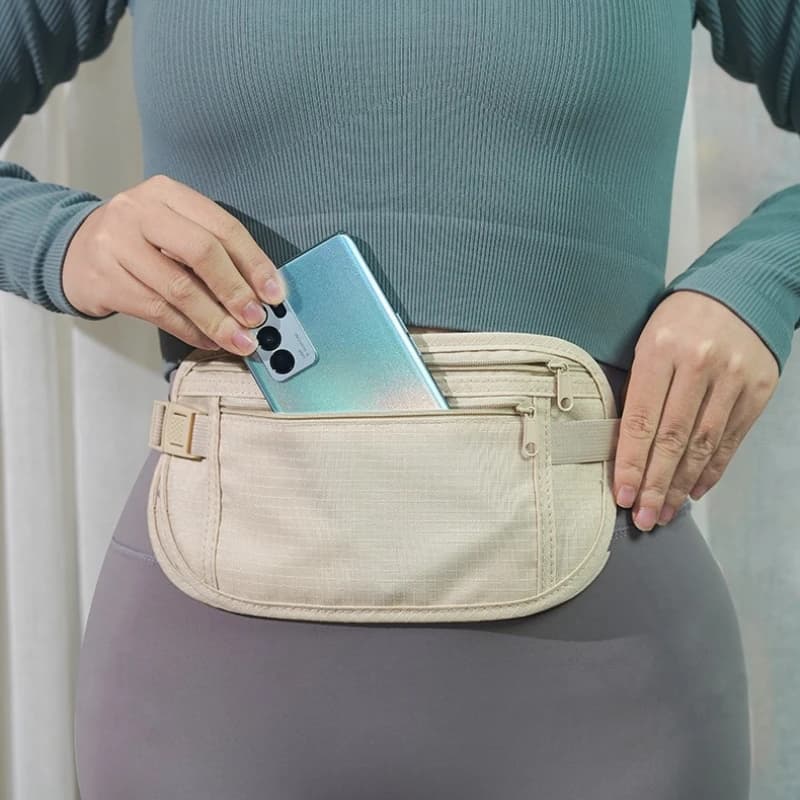 Marsupio Sportivo Invisibile da Corsa, Marsupio da Viaggio per Passaporto e Denaro, Marsupio Nascosto di Sicurezza, Portafoglio Porta Soldi