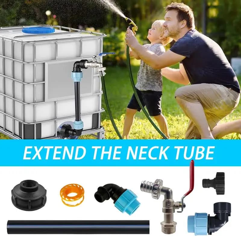 Adapter for tank Tote Adapter for hose Tote Zinc alloy tap with extension tube Valve for sealed tap for garden hose for garage