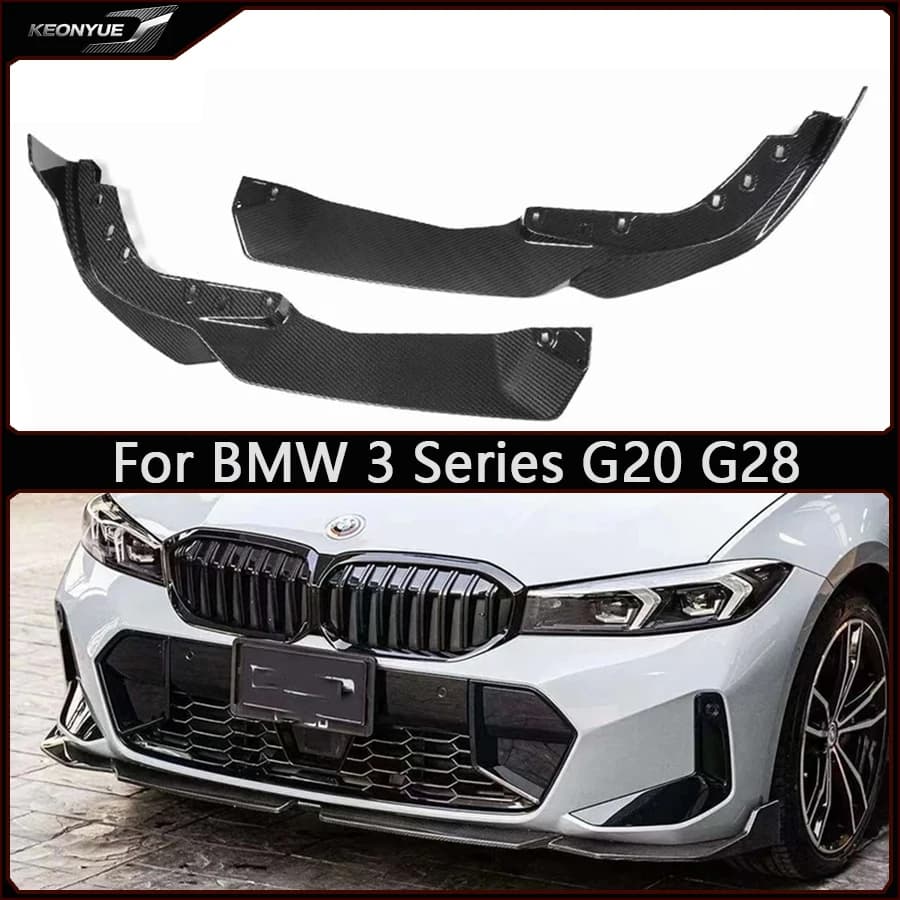 For BMW 3 Series G20 G28 2023+ Carbon Fiber Front lip Car Front Bumper Diverter Diffuser Spoiler chin Car accessories Body Kit