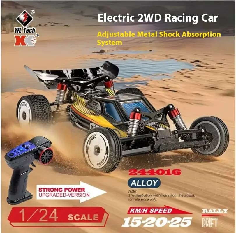 Wltoys 244016 Auto giocattolo elettrica telecomandata ad alta velocità Modello RC competitivo in scala 1:24 per bambini e adulti Regalo di Natale