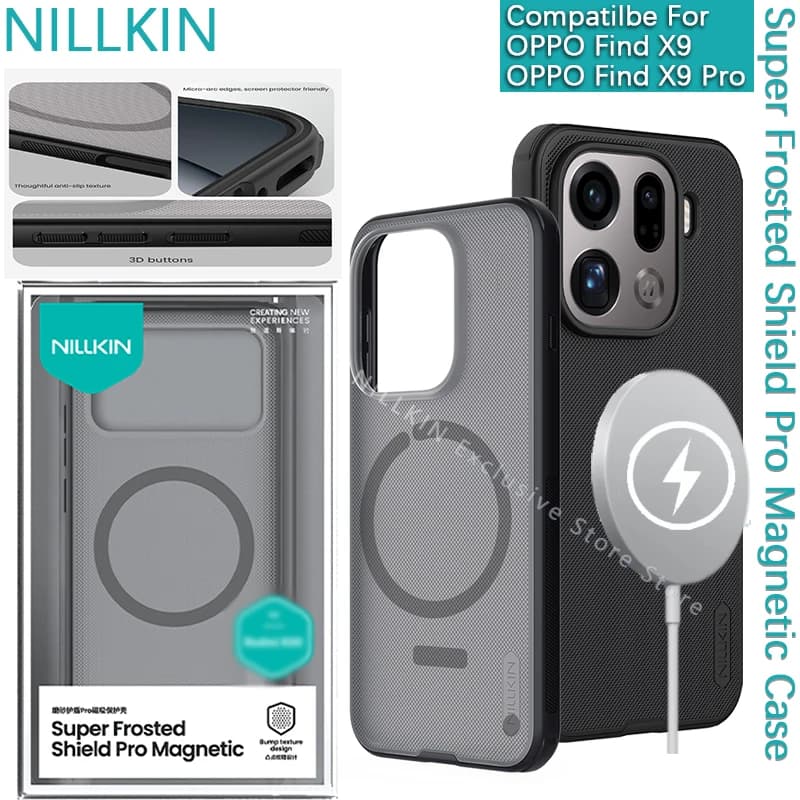 Nillkin Per OPPO Find X9 Pro Super Frosted Shield Pro Custodia magnetica Custodia protettiva rigida resistente agli urti Magsafe