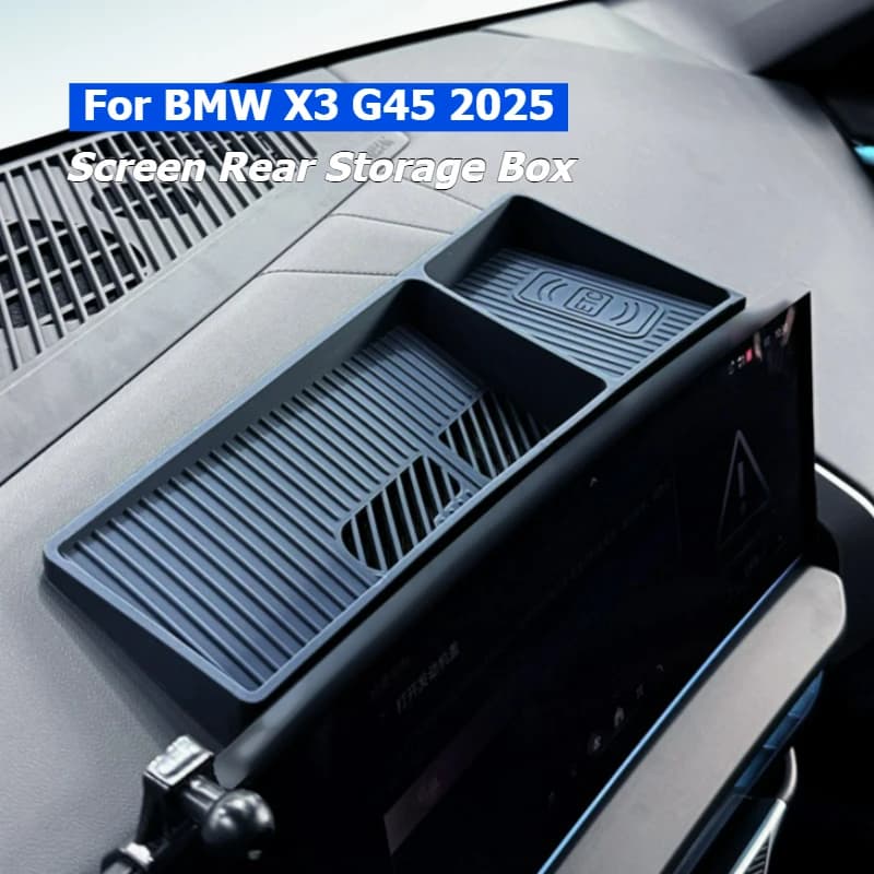 Per BMW X3 G45 2025 Controllo centrale dietro lo schermo Scatola di immagazzinaggio Console centrale Vassoio portaoggetti per navigazione posteriore in silicone per auto Interno