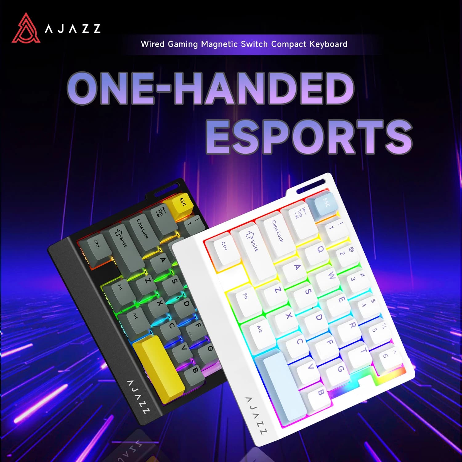 AJAZZ AK029 - RGB Game Mechanical Keyboard with Hi-Fi Sound RT0.01mm Magnetic Switch