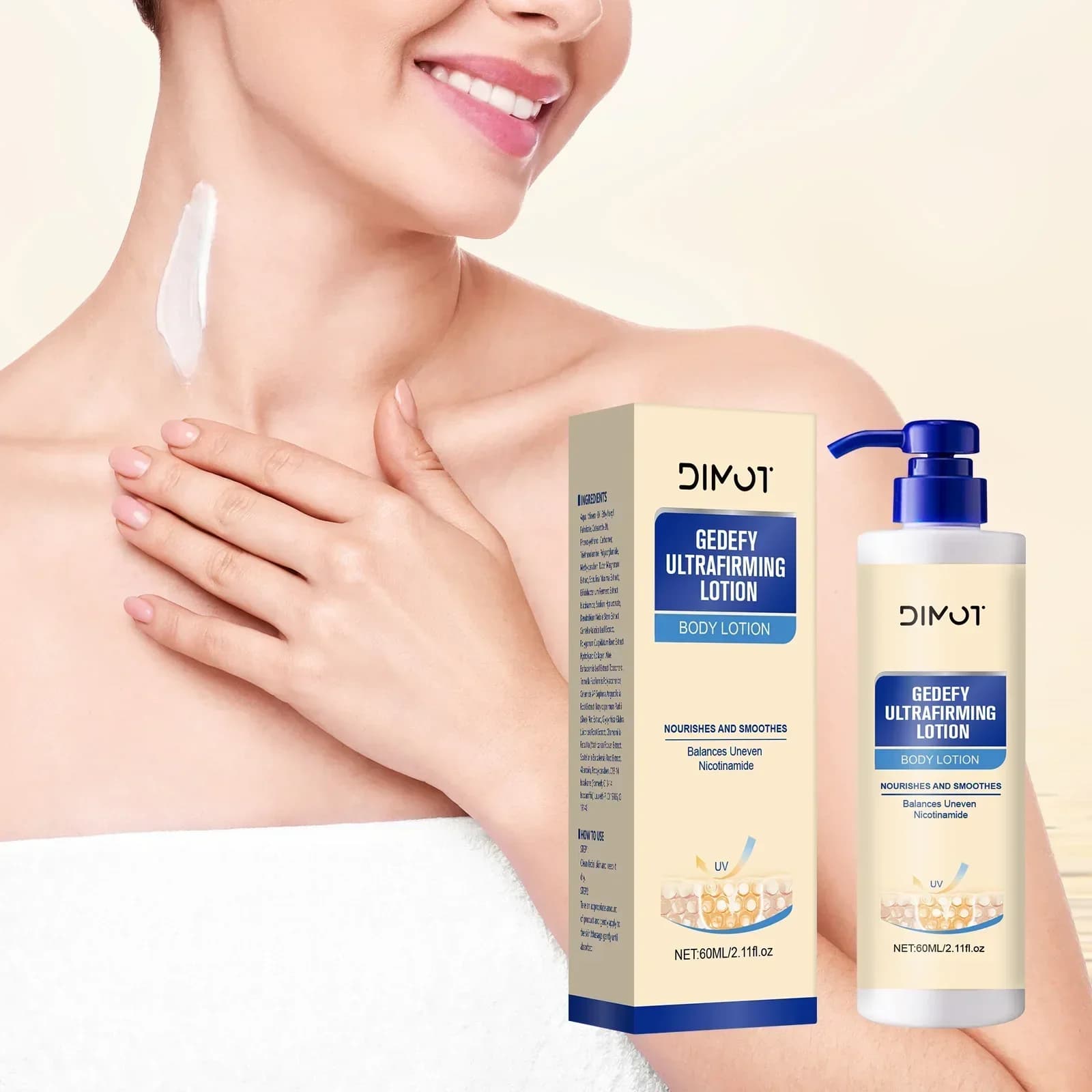 Crema per il corpo al latte al collagene Crema per il viso Crema per il corpo Sbiancante Nutriente Lozione idratante Schiarente Cura della pelle 60ml