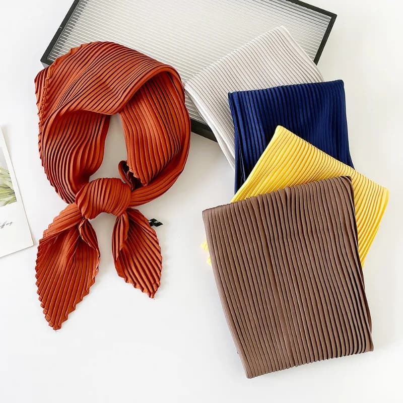 26 colori donna sciarpa quadrata nastro sottile testa collo piccolo pieghettato cravatta per capelli fascia fazzoletto foulard in raso sciarpe foulard