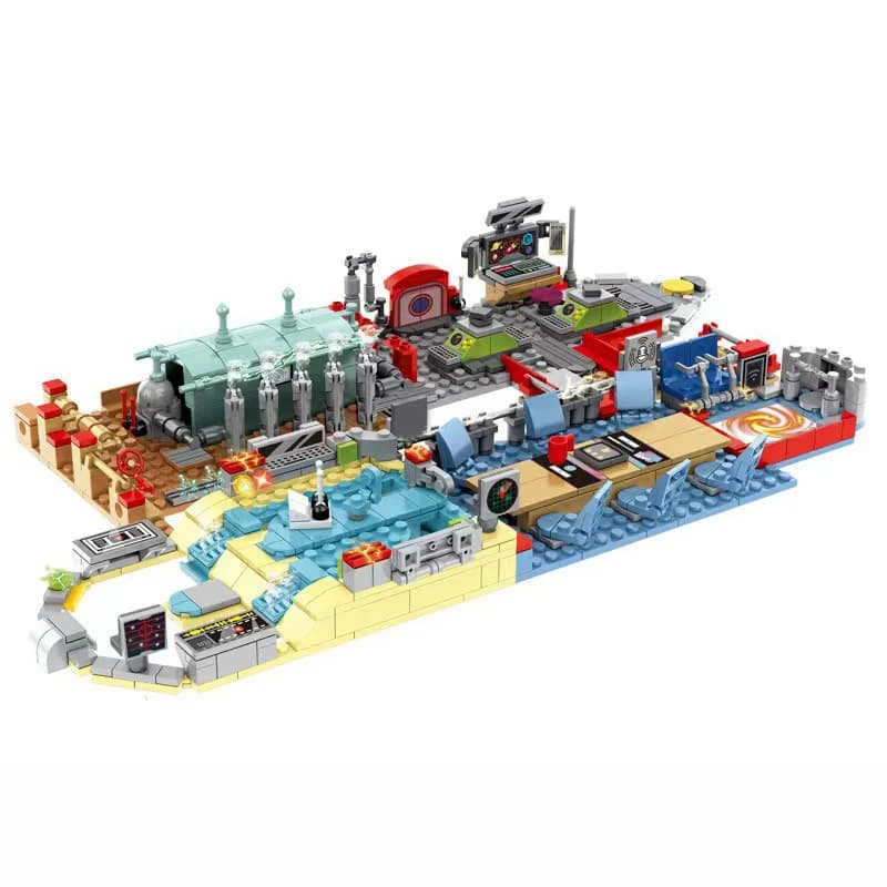 Capsula base da combattimento spaziale Gioco alieno Blocchi di costruzione Modello di bambola Mattoni Kit per bambini Regalo per bambini