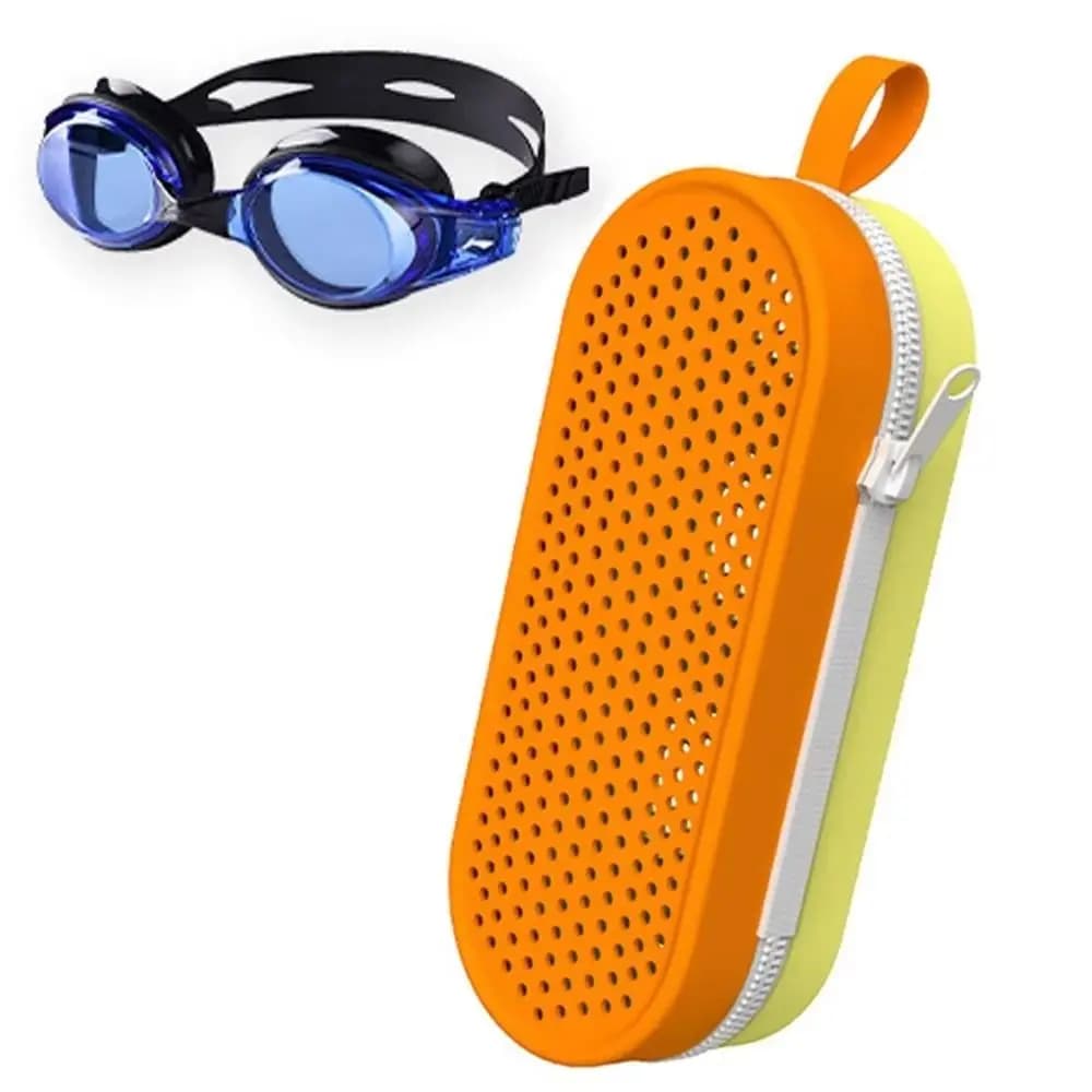 1Pcs Dual-Sided Zipper Swimming Goggles Storage Box Breathable Silicone Sun Glasses Protection Box Portable Large Capacity