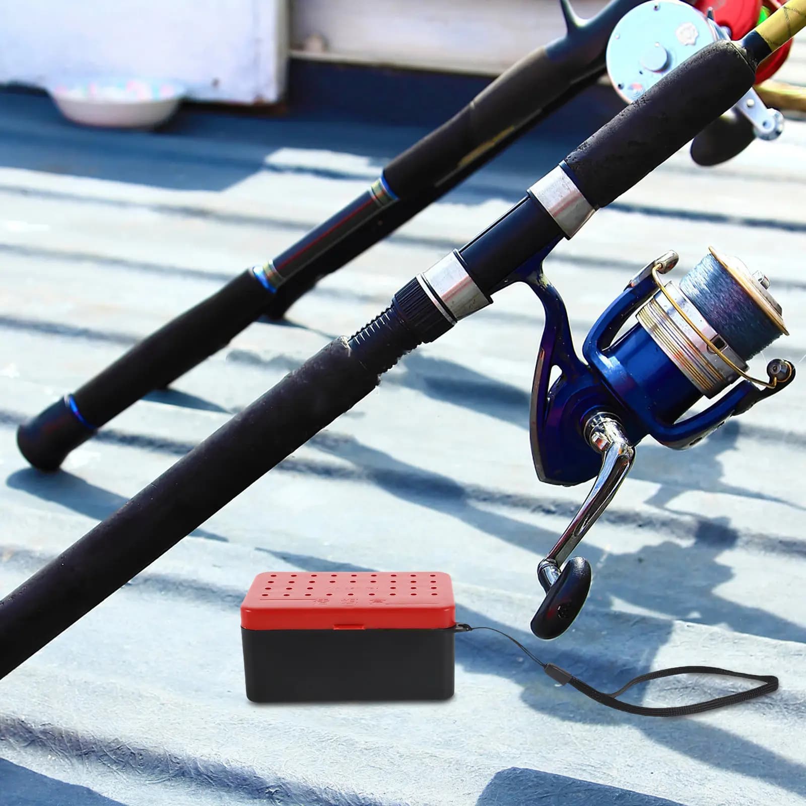 2 contenitori traspiranti a doppio strato per esche da pesca, per acqua dolce e salata, organizer portatile in plastica per attrezzatura da pesca