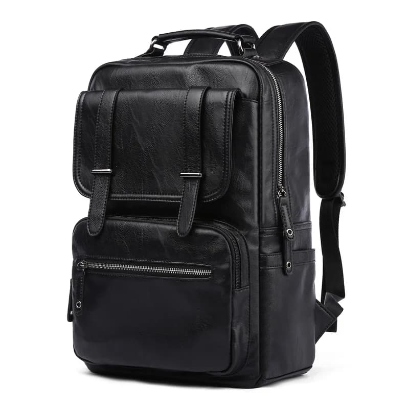 Zaino per laptop in pelle vintage per uomo Borsa da lavoro Zaino da viaggio impermeabile per scuola Zaino casual in pelle per pendolari
