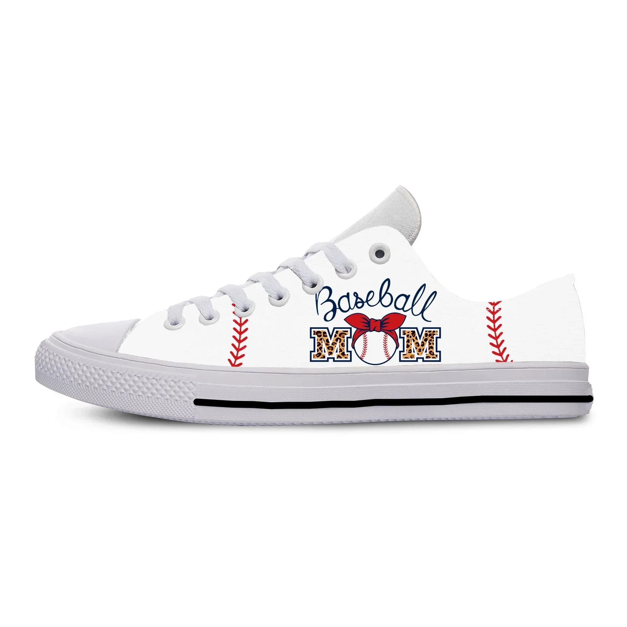 BASEBALL MOM Low Top Sneakers Mens Womens Teenager Casual Shoes Canvas Running Shoes 3D Print Breathable Lightweight shoe