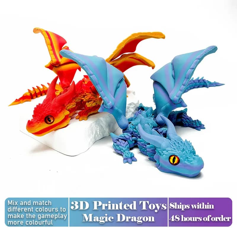 Fantasy Articulated 3D Dragon Model Poseable Wings Tail Halloween Home Decoration Unique Collectible Craft Gift for Adults
