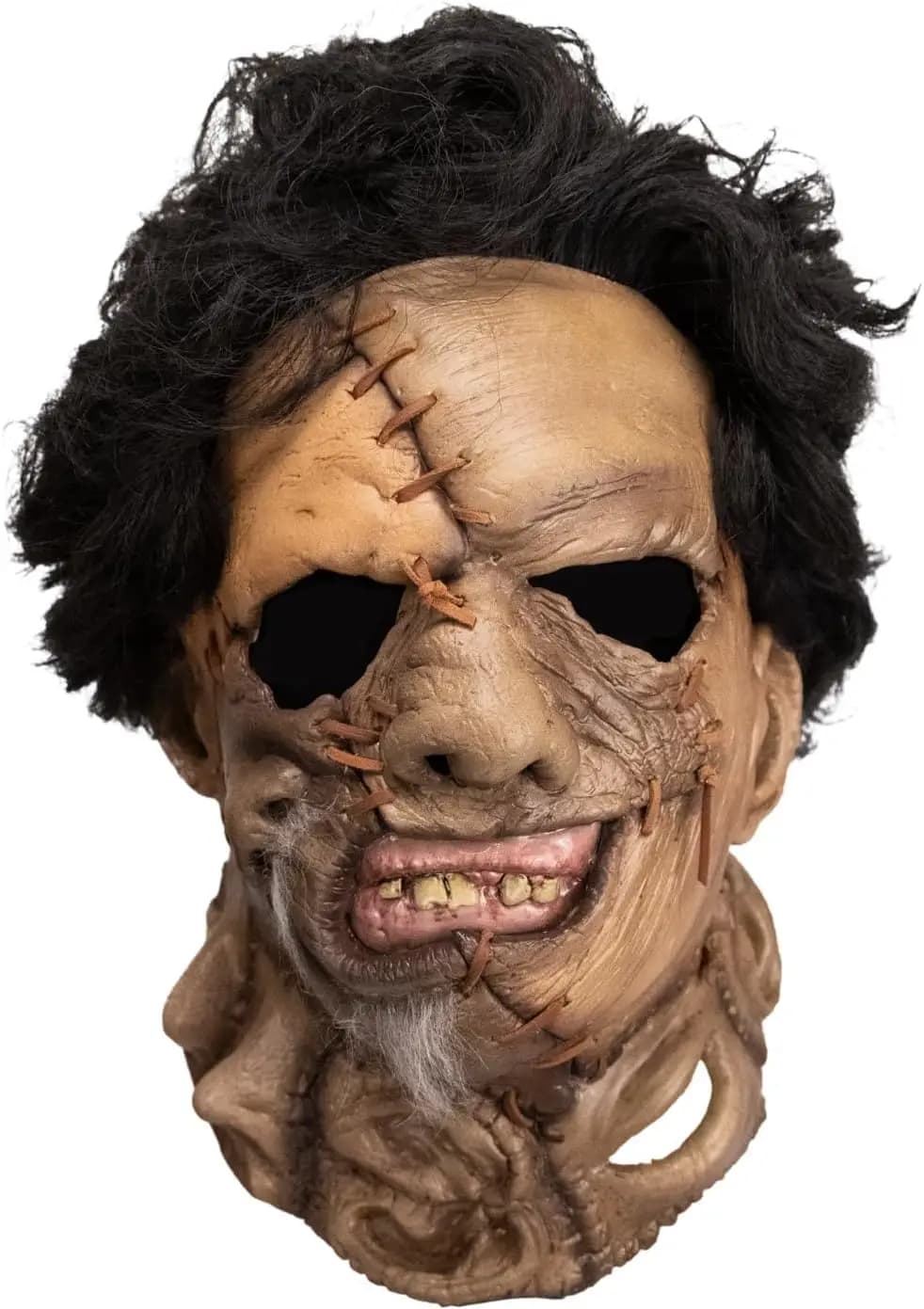 Maschera in Pelle Marrone per Costume Horror di Halloween e Feste in Maschera