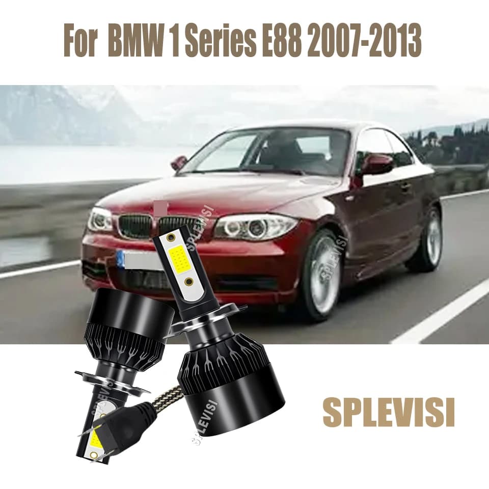 Fari LED H7 6000K Bianchi con Luci Abbaglianti e Anabbaglianti - Sistema Avanzato di Focalizzazione del Fascio per BMW Serie 1 E88 2007-2013