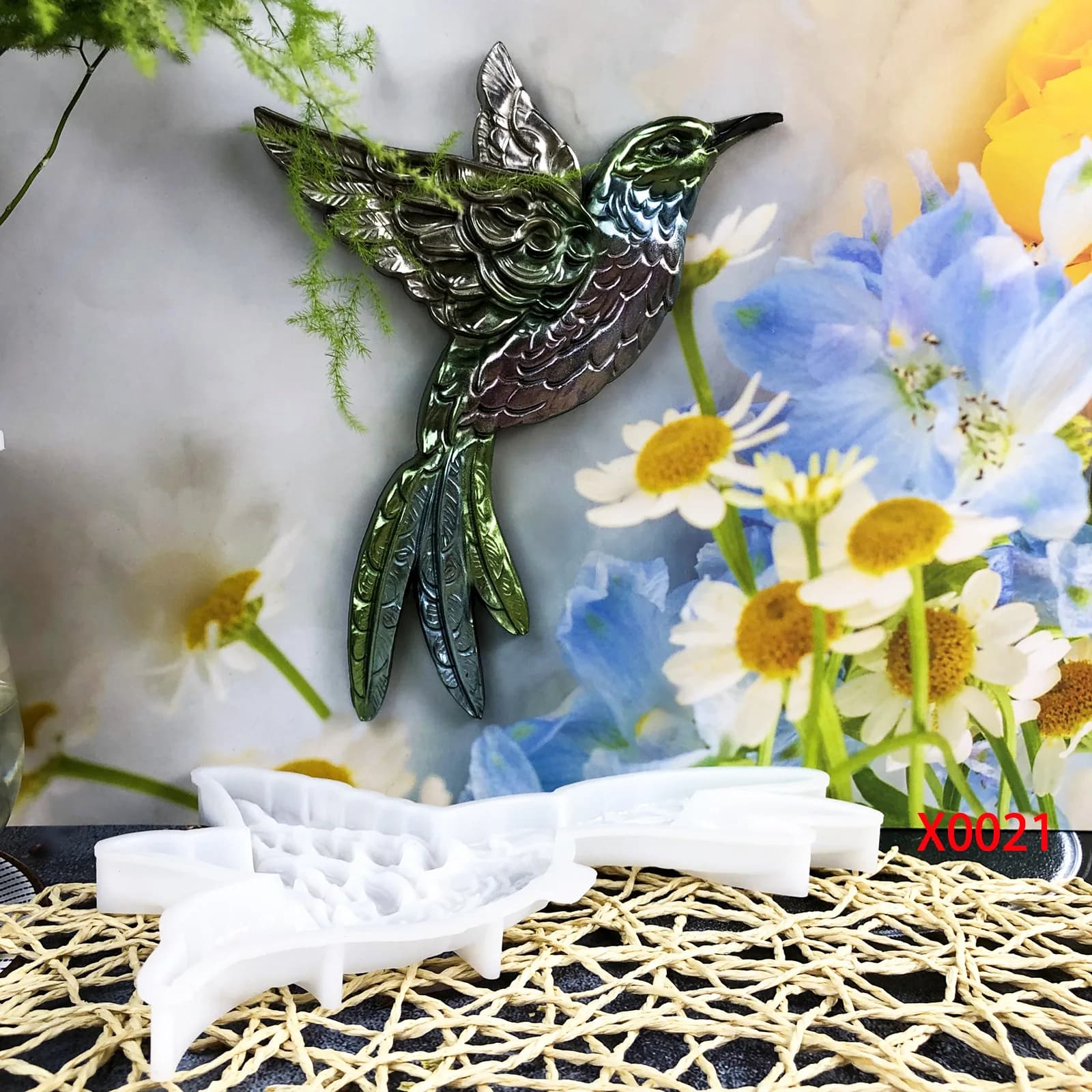 Stampo in silicone per uccelli volanti 3D Decorazione da parete per desktop Stampo in gesso epossidico di cristallo, Stampo in resina epossidica per decorazione domestica fai-da-te