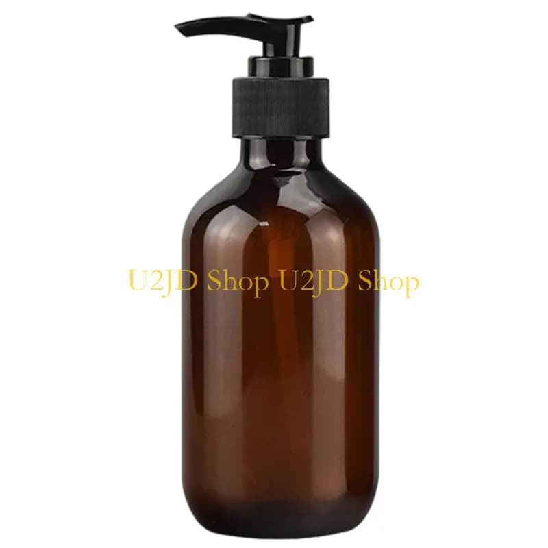 U2JD Reusable Pump Bottle PET Dispenser for Lotion Hand Soap and Shampoo, Translucent Bathroom Countertop