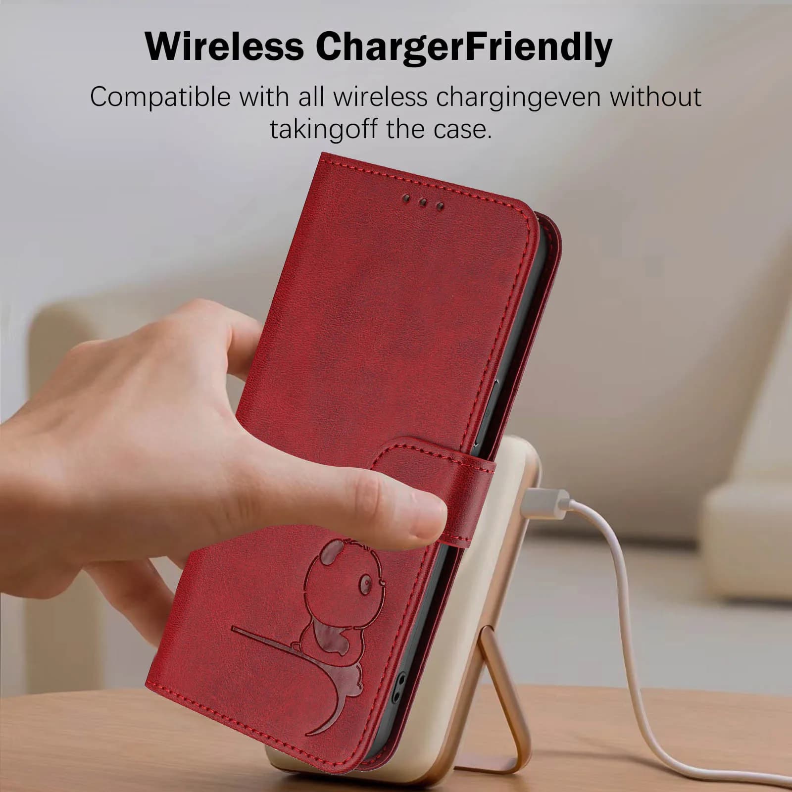 Custodia a libro in pelle con blocco RFID e 3 slot per carte, design Panda Carino, per Samsung Galaxy Note 20 Ultra 10 Plus 9 8