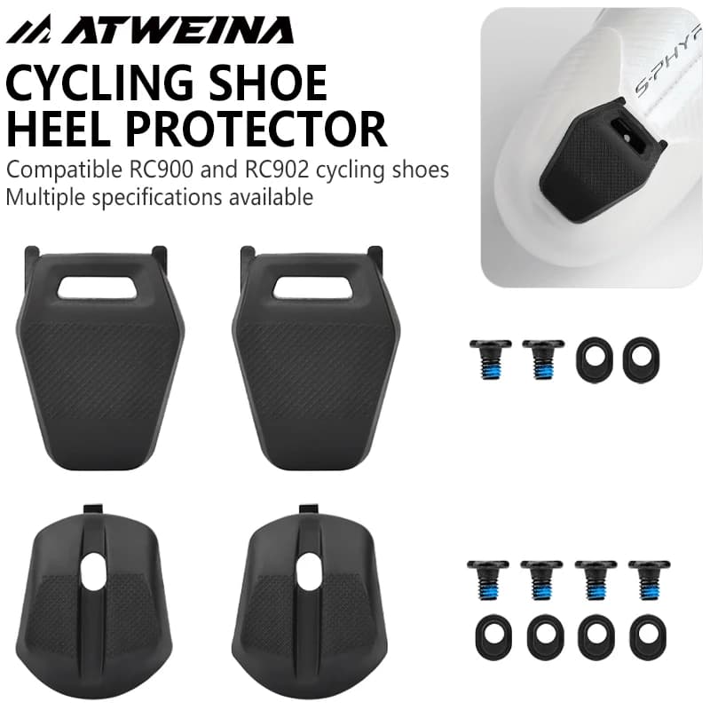 ATWEINA Lightweight Cycling Shoe Heel Pad, Nylon Protector with Anti-Slip Grid for Shimano RC900 RC902 Shoes