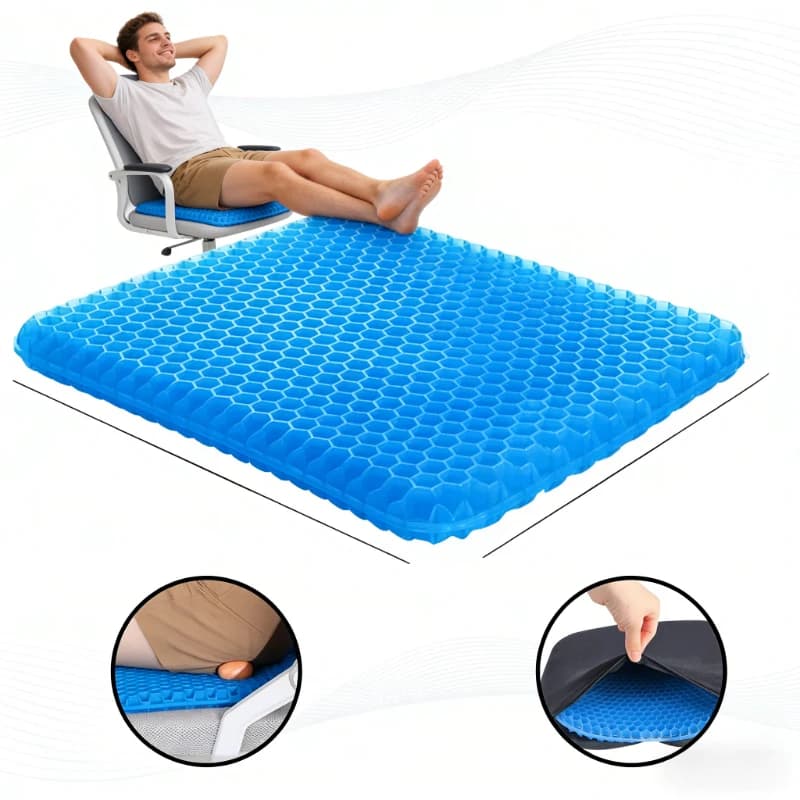 Cuscino in Gel Traspirante Estivo con Design a Nido d'Ape per Alleviare la Pressione e il Dolore al Coccige, per Casa, Ufficio, Auto, Sedia a Rotelle