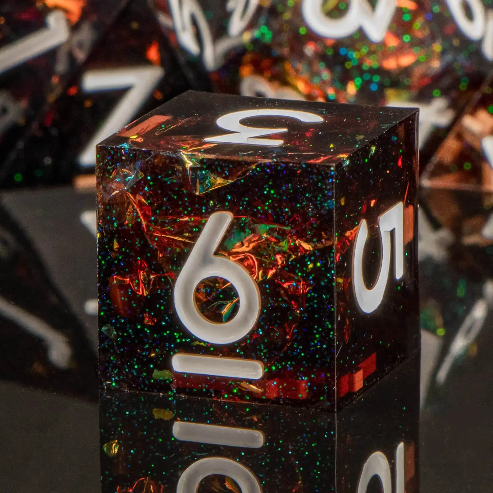 Set di dadi con bordo affilato in resina DND, dadi D e D Dungeon e Dragon fatti a mano, giochi di ruolo D&D Dice D20 D12 D10 D8 D6 D4