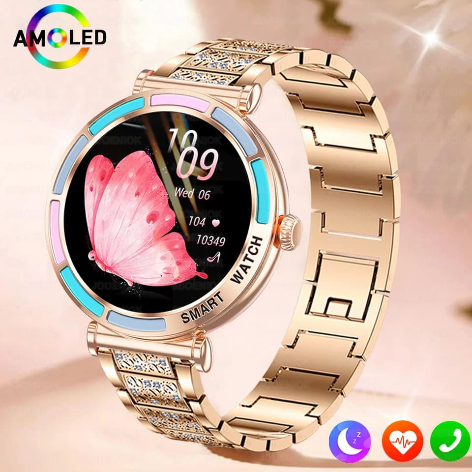 2025 New Lady Fashion Smart Watch Donna Schermo HD Sport Frequenza cardiaca Chiamata Bluetooth Smartwatch esterno impermeabile per Android iOS