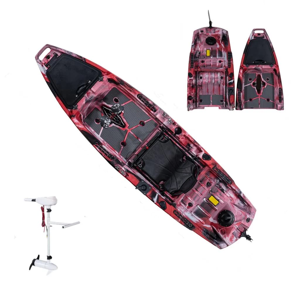 Pinna modulare in plastica PE per canoa/kayak, 2 sezioni staccabili, per motore a pedali piatto, per lago e fiume