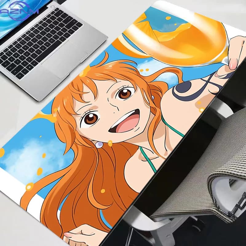 New Mouse Pads Big Anime One Piece Nami Durable Gamer Tablet Varmilo Keyboard Carpet Kawaii Gaming Accessories Mousepad