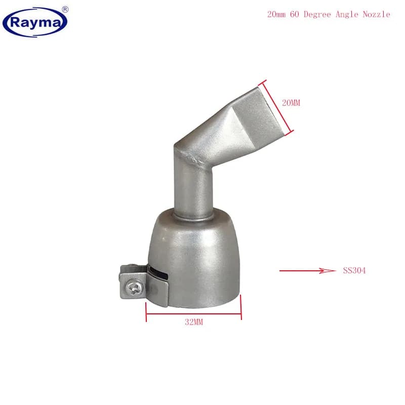 Ugello ad angolo di 60 gradi di marca Rayma da 20 mm per saldatura con pistola ad aria calda per saldatore ad aria calda, pistola ad aria calda, pistole termiche