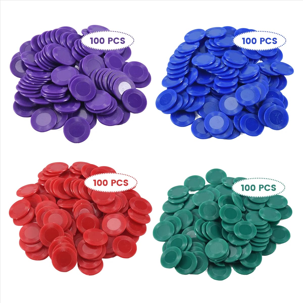 Vendita 400 Pezzi fiches da poker in plastica fiches da gioco 4 colori contatore di carte per giochi di conteggio carte fiches da gioco Bingo, 1