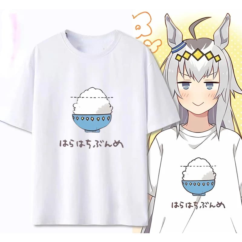 Giappone Anime Kawaii Pretty Derby stampato Tsrhit ACG Cos maglietta grafica estate causale modale bianco nero T-Shirt Streetwear
