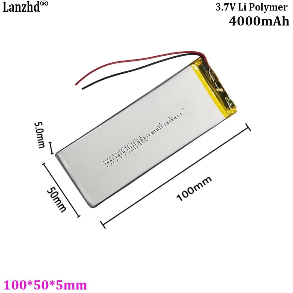 Batteria ricaricabile ai polimeri di litio da 3,7 V 4000 mAh Per lampada console di gioco umidificatore digitale spazzolino elettrico 5050100