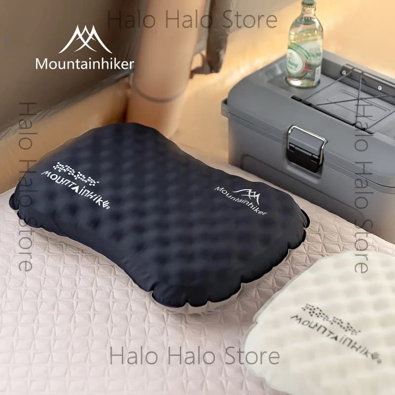 Mountain guest ice silk pillow outdoor camping portable pillow nap travel pillow storage