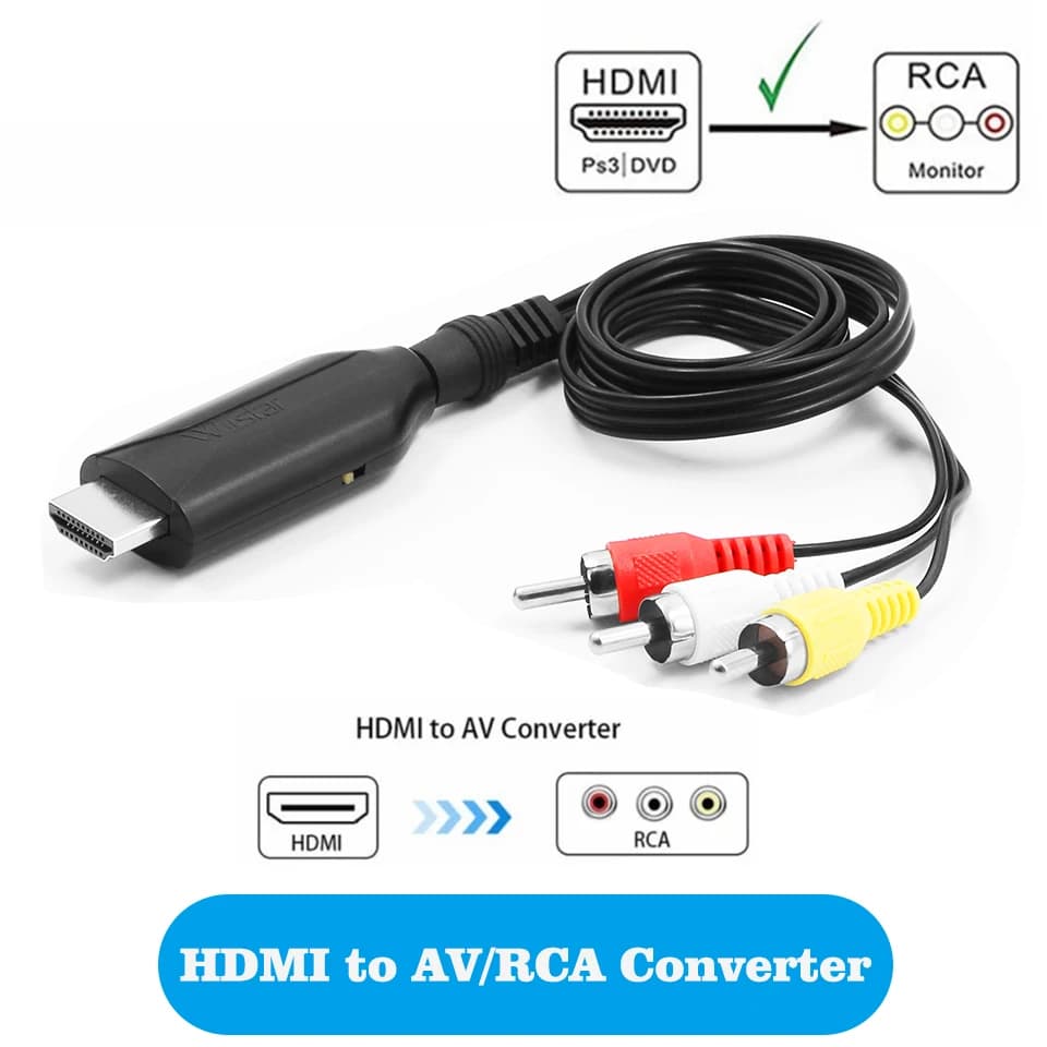 Adattatore scaler da HDMI a AV Convertitore video composito HD Box da HD a RCA AV/CVSB L/R Video 1080P 4K30HZ Supporto NTSC PAL