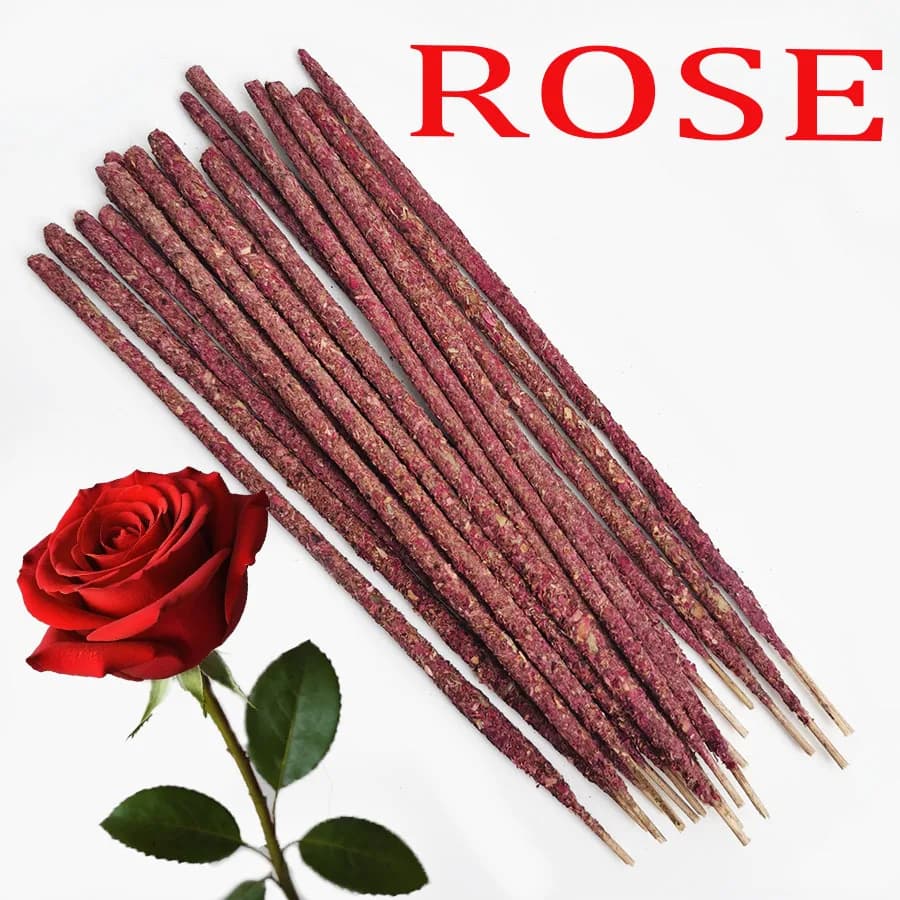 5/10/15 bastoncini profumati di petali di rosa naturali fatti a mano, fragranza di lunga durata, adatti per la decorazione domestica dello studio di yoga dell'hotel