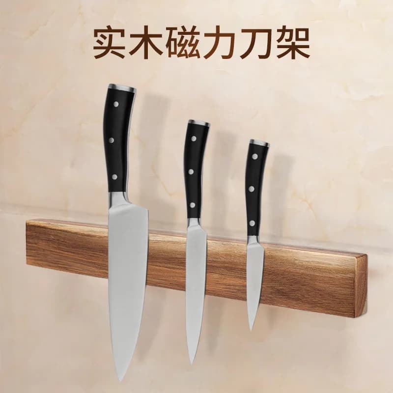 Portacoltelli magnetico in palissandro Forte magnete al neodimio Striscia di coltello Foro per trapano Lavagna magnetica per coltelli per riporre utensili da cucina