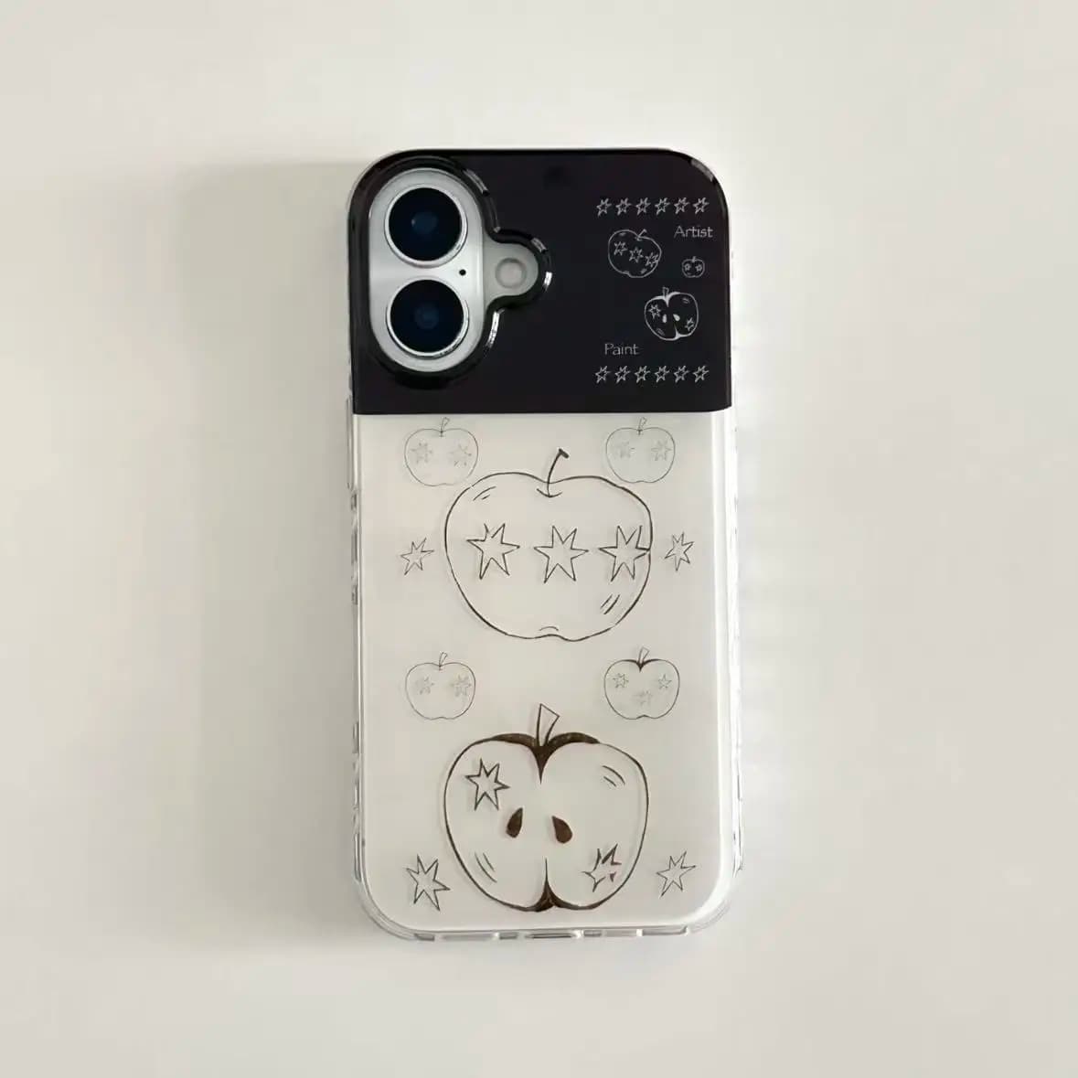 Simple Cartoon Cute Striped Dog Linesh Stars Phone Case For iPhone 18 17 AIR 16 E 15 14 13 12 11 PRO MAX 7 8PLUS Dustproof Cover