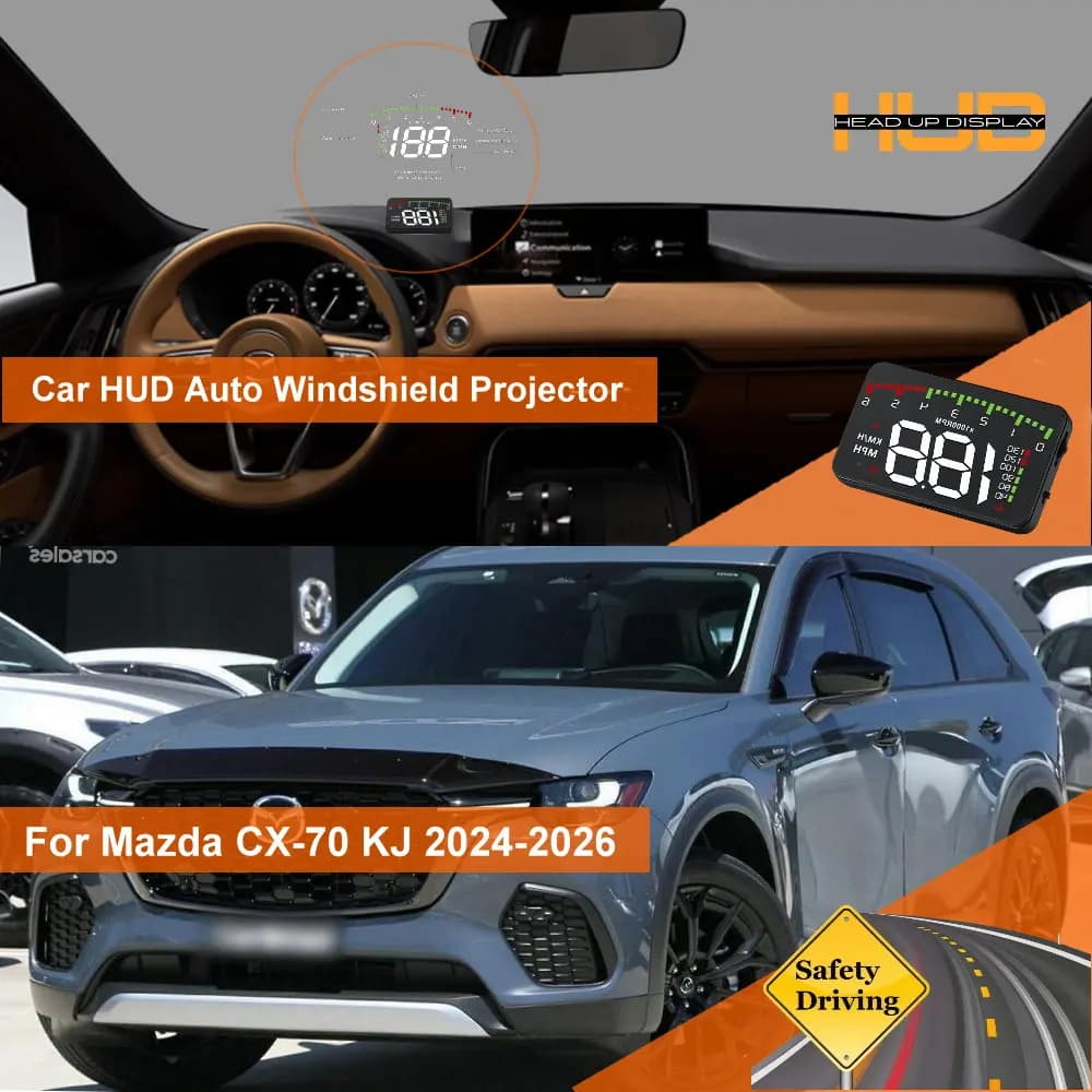Car HUD Head Up Display For Mazda CX‑60 KH 2022-2026 CX‑70 KJ 2024-2026 Auto Windshield Projector Accessories