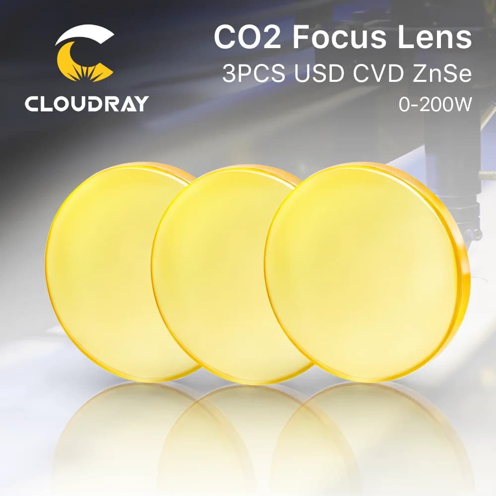 Cloudray 3 pezzi lente di messa a fuoco USA CVD ZnSe per macchina da taglio per incisione laser CO2 DIA 19,05 20 FL 38,1 50,8 63,5 76,2 101,6 127 mm