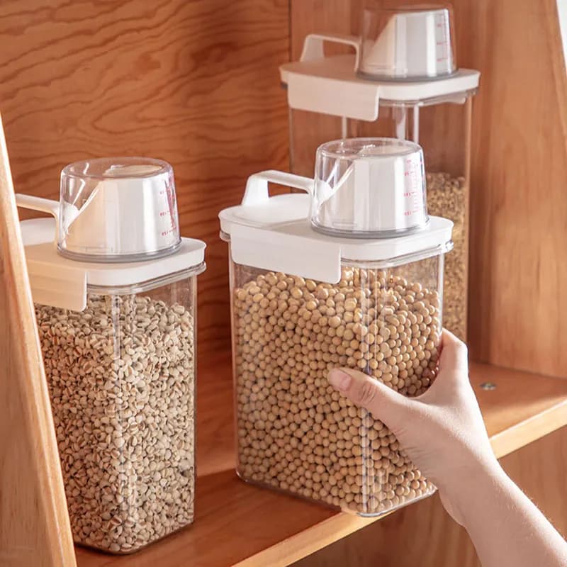​ ​ Barattoli sigillati per l'organizzazione della dispensa della cucina ​ Contenitori ermetici per la conservazione degli alimenti: contenitori in plastica PP premium per prodotti secchi e cereali