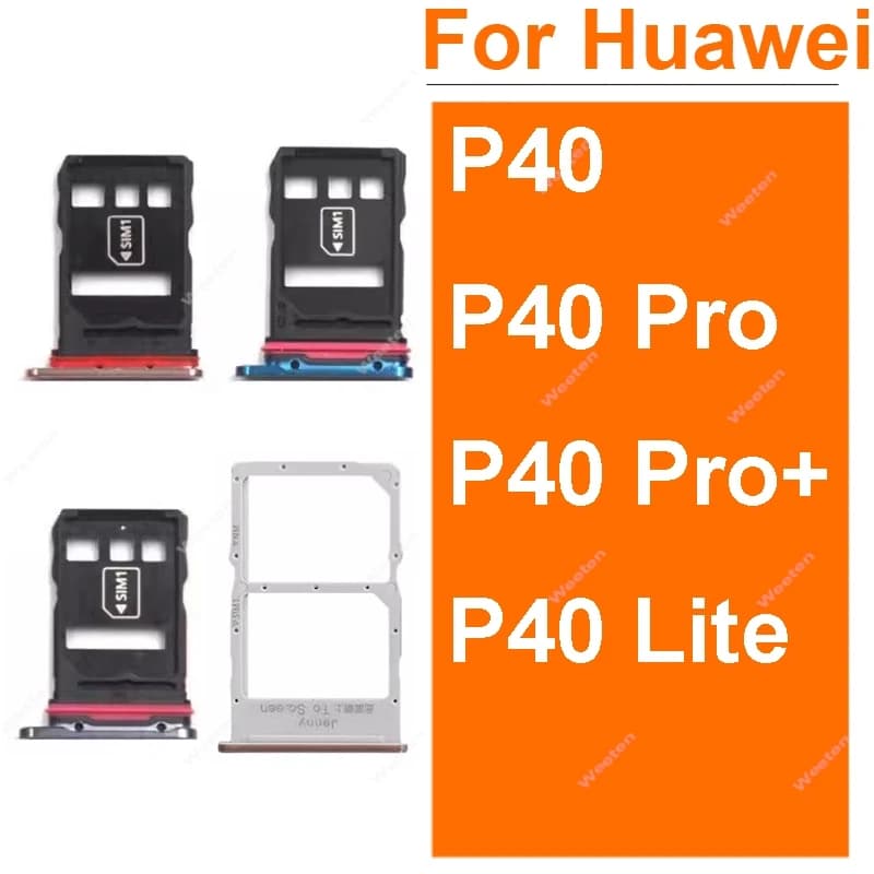 Supporto per presa per slot per scheda SIM per Huawei P40 Pro Plus Lite 4G 5G Vassoio per scheda SIM Adattatore Lettore di schede Parti di riparazione di ricambio