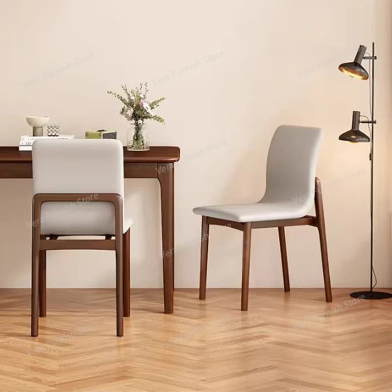 Sedia da pranzo imbottita bianca in legno con gambe in legno, sedia Loungefly per camera da letto, sedia da ufficio economica, sedie da pranzo, mobili per la casa