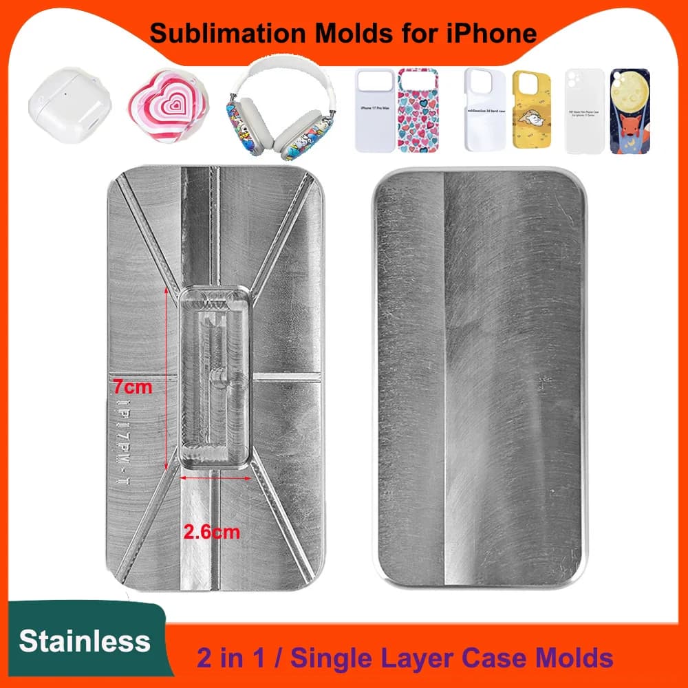 3D Sublimation Film Mold for iPhone 18 17 Pro Max 16 15 14 13 Vacuum Machine Customize Blank Phone Case Heat Press Cover Mould