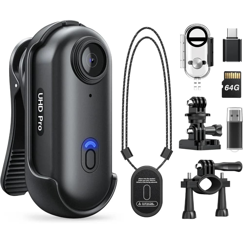 4K Action Camera with 256GB Storage, Waterproof and Wearable for Sports and Adventure Activities